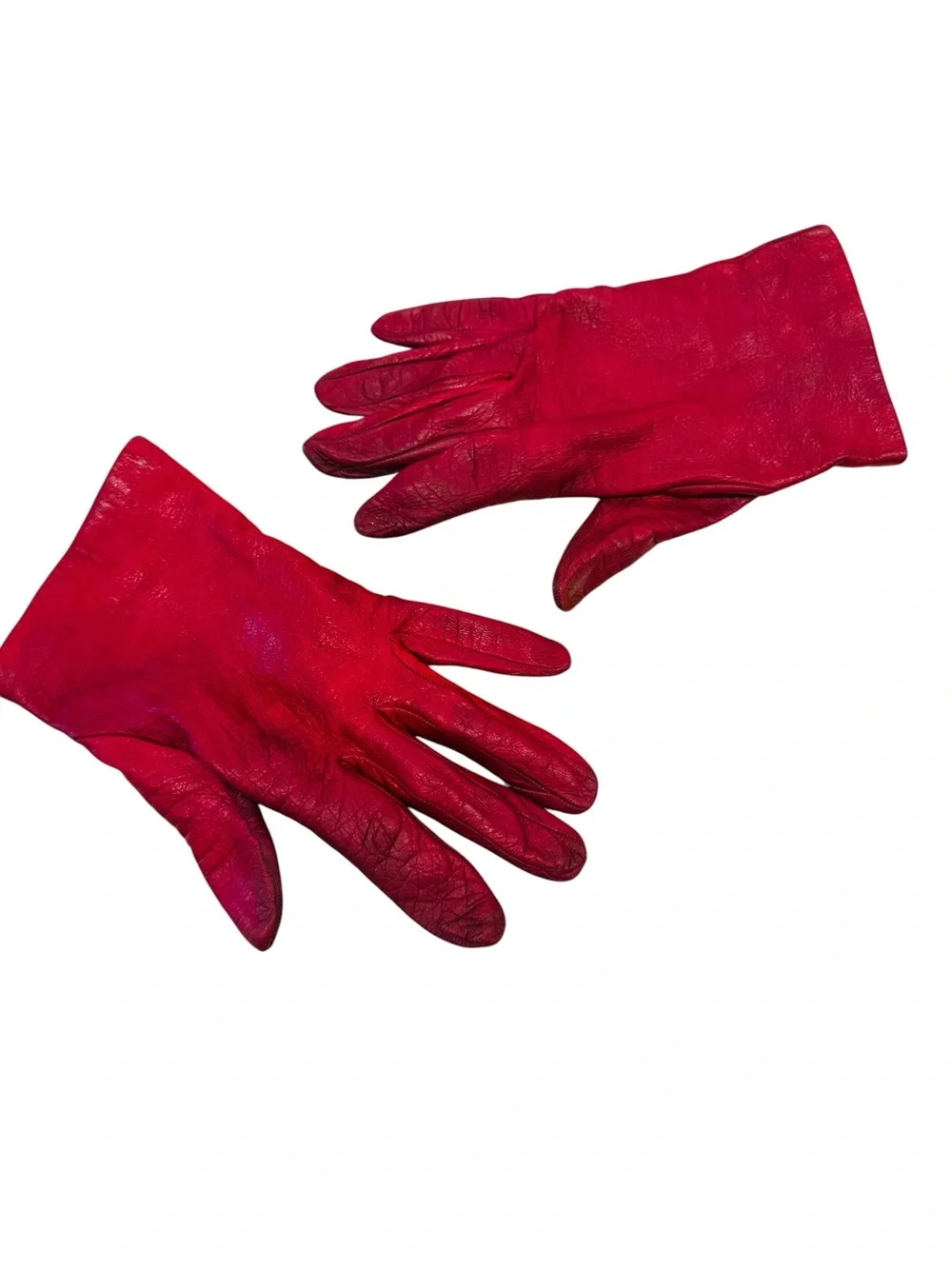Vintage Classic Red Leather Gloves